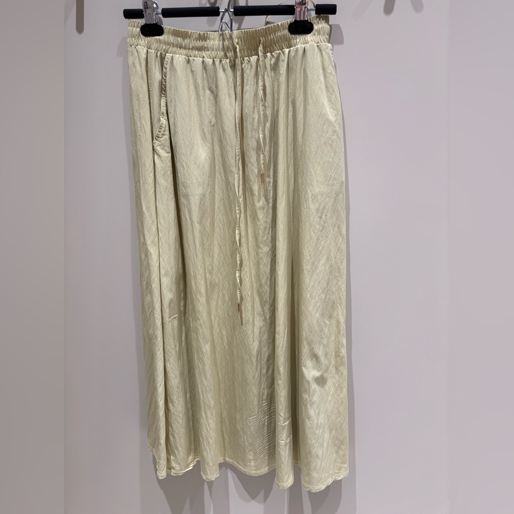 BOGO!! ESQUALO Soft Yellow Elastic circle flare Maxi Skirt 36
